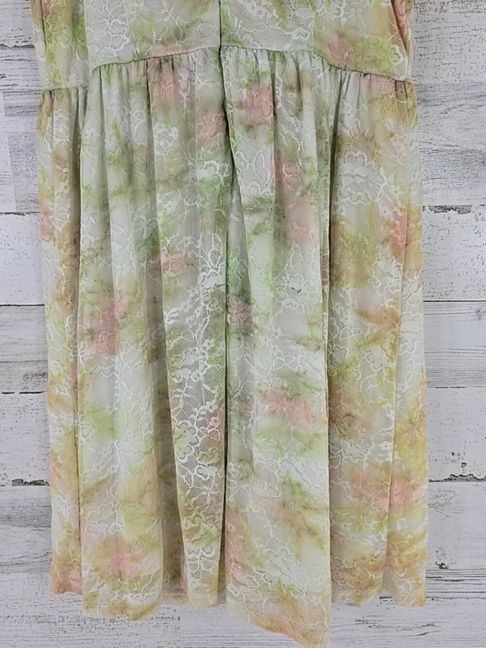 DISNEY PRINCESS Pastel Floral Lace Dress MEDIUM White Trim Fairytale Cottagecore - Picture 10 of 16